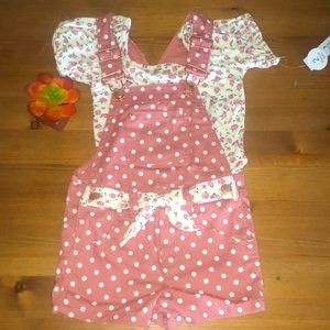 Girls Matching Overall Set